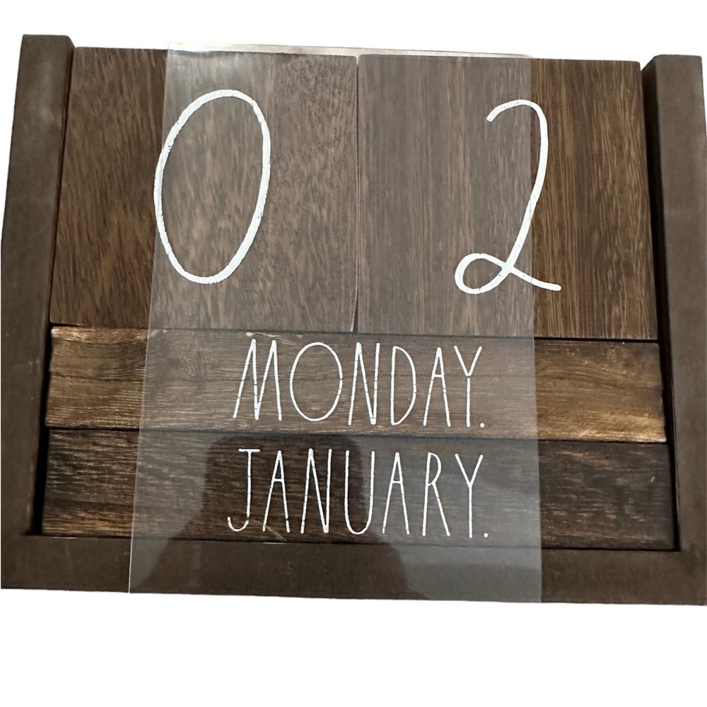 Rae Dunn Wooden Block Perpetual Calendar - NWT